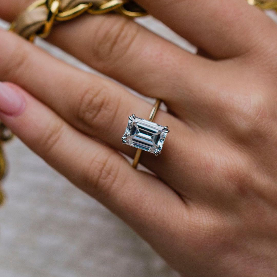 4.6 CT Emerald Pave Lab Grown Diamond Engagement Ring