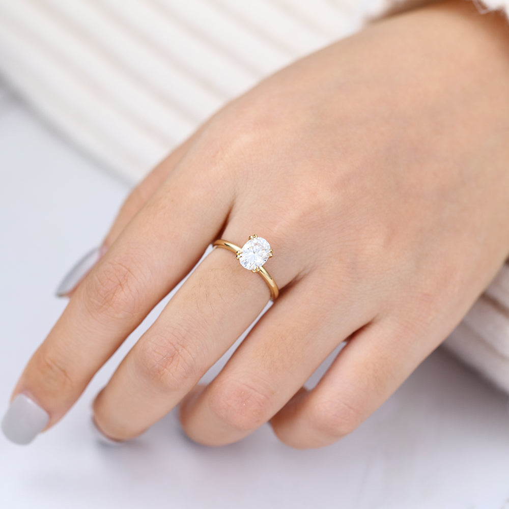 1.33 CT Oval Solitaire Lab-Grown Diamond Engagement Ring