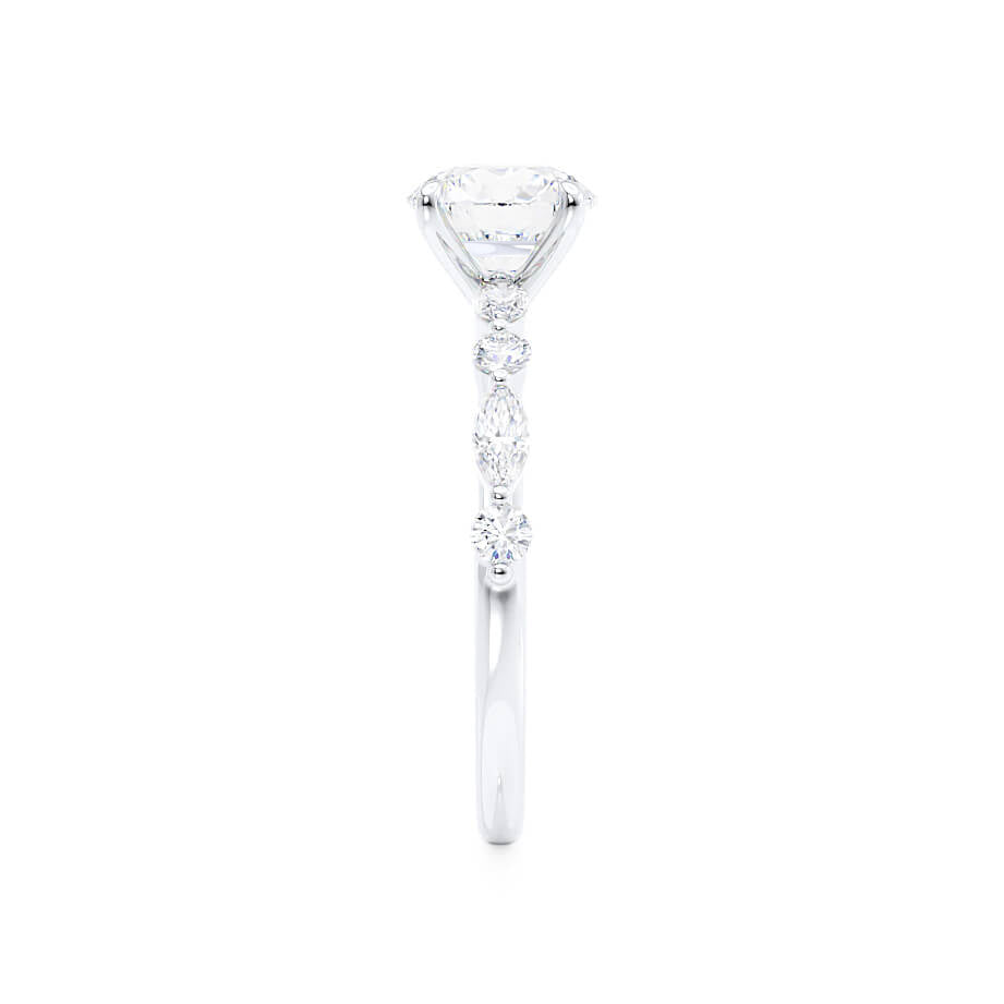 1 CT Round Pave Lab Grown Diamond Engagement Ring