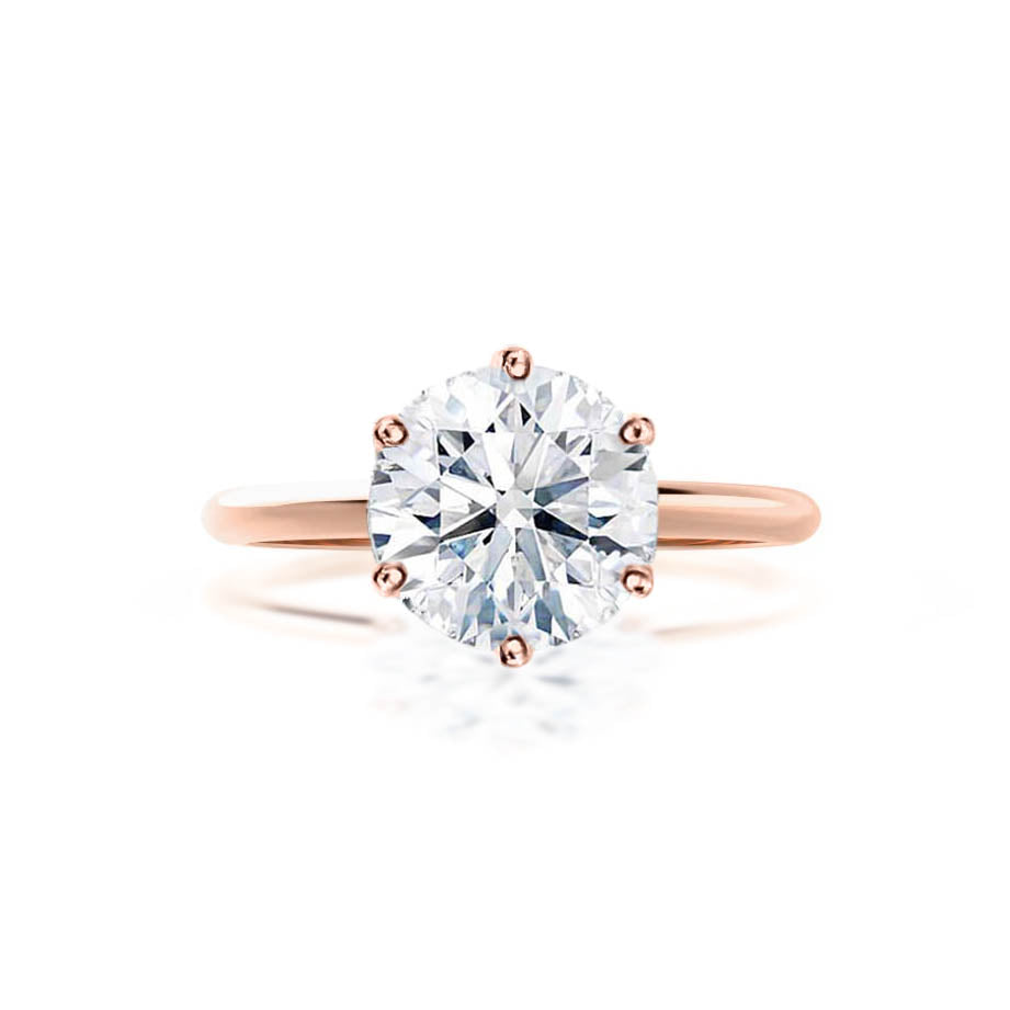 2.2 CT Round Solitaire Lab Grown Diamond Engagement Ring