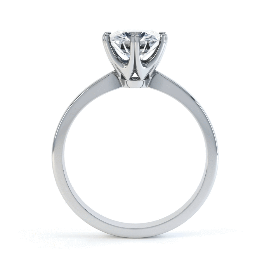1 CT Round Solitaire Lab Grown Diamond Engagement Ring