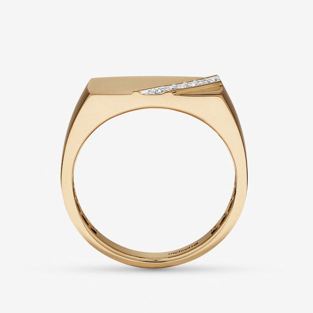 0.10 TCW Round Moissanite Signet Men's Wedding Band