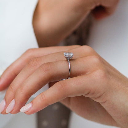 1.8 CT Cushion Hidden Halo Lab Grown Diamond Engagement Ring