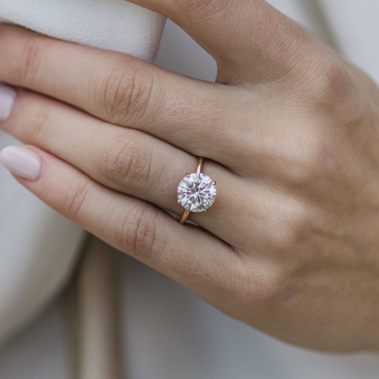 3 CT Round Solitaire Lab Grown Diamond Engagement Ring