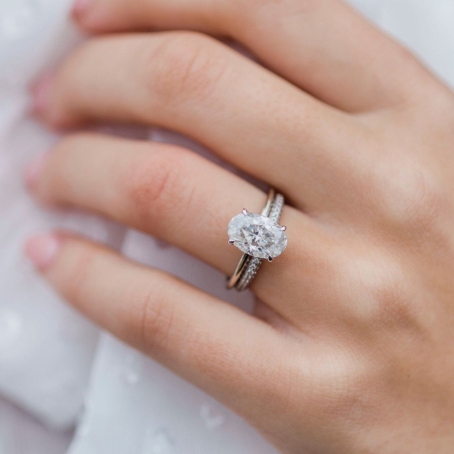2.7 CT Oval Solitaire Lab Grown Diamond Engagement Ring