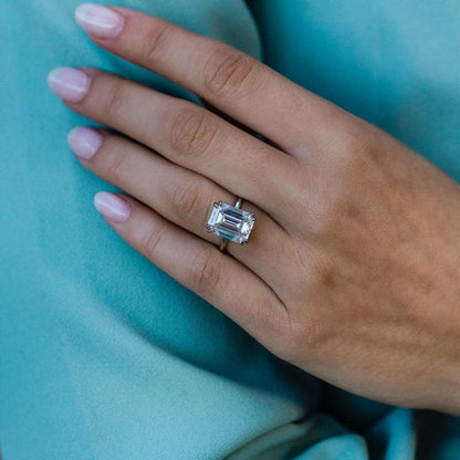 5.6 CT Emerald Solitaire Lab Grown Diamond Engagement Ring