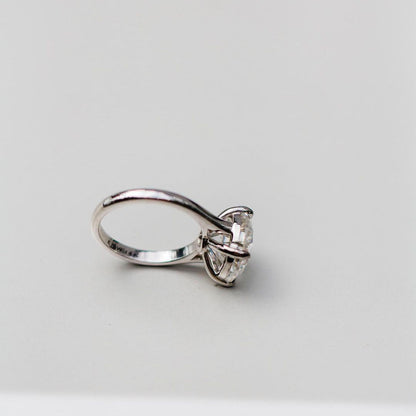 4.11 CT Round Solitaire Lab Grown Diamond Engagement Ring