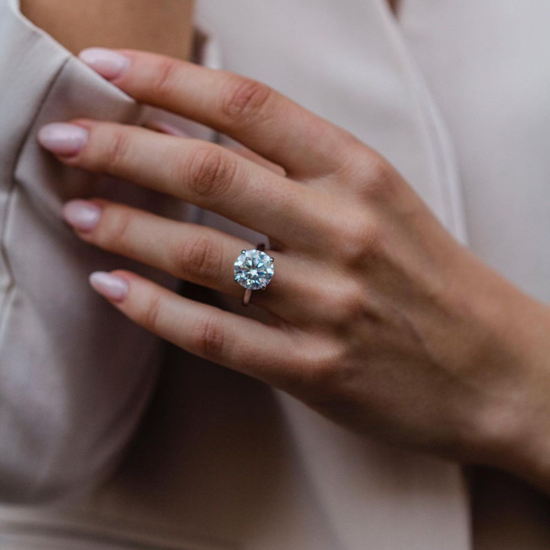 4.11 CT Round Solitaire Lab Grown Diamond Engagement Ring
