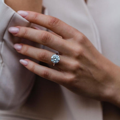 4.11 CT Round Solitaire Lab Grown Diamond Engagement Ring