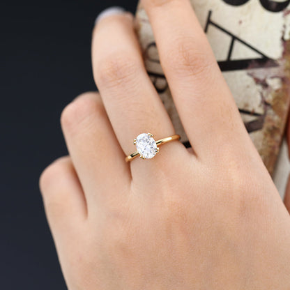 1.33 CT Oval Solitaire Lab-Grown Diamond Engagement Ring