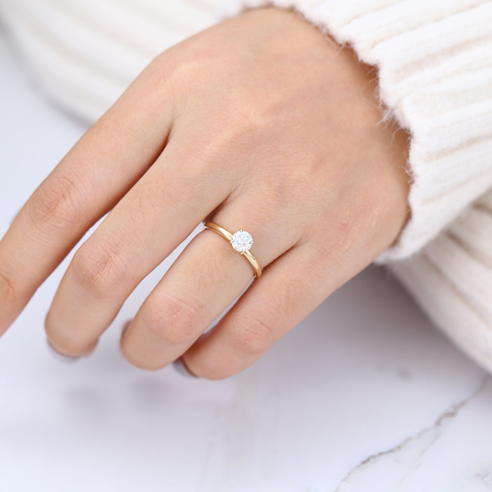 0.41 CT Round Solitaire Lab-Grown Diamond Engagement Ring