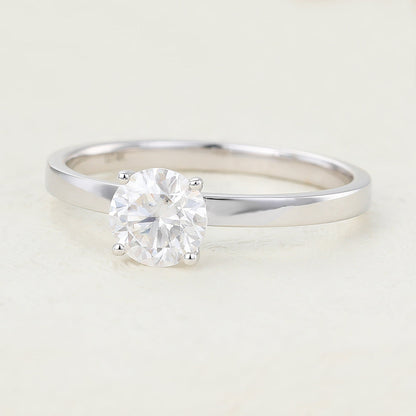 0.88 CT Round Solitaire Lab-Grown Diamond Engagement Ring