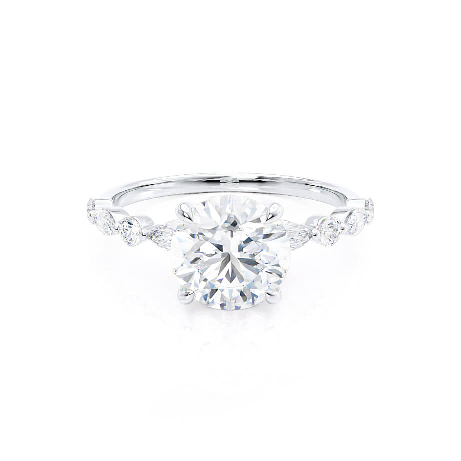 1 CT Round Pave Lab Grown Diamond Engagement Ring