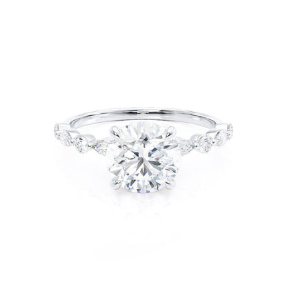 1 CT Round Pave Lab Grown Diamond Engagement Ring