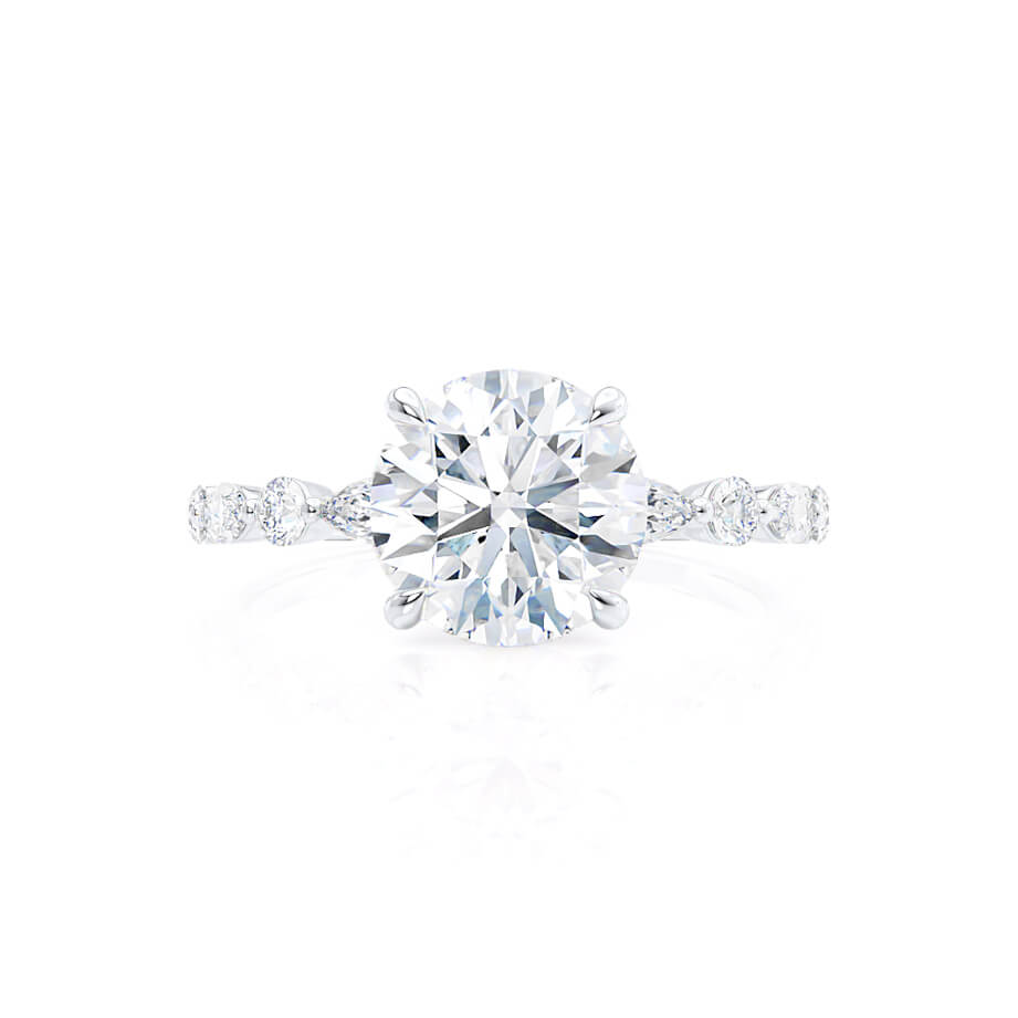 1 CT Round Pave Lab Grown Diamond Engagement Ring