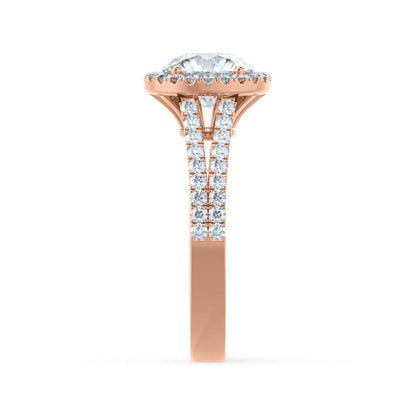 1CT Round Halo & Pave Lab Grown Diamond Engagement Ring