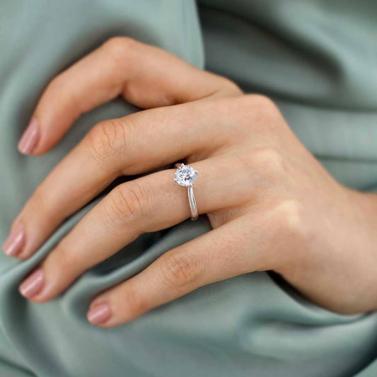1.2 CT Round Solitaire  Lab Grown Diamond Engagement Ring