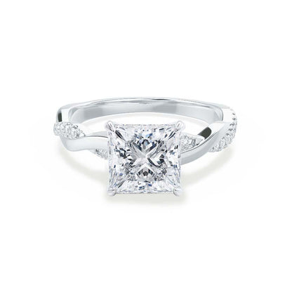1.92 CT Princess Twisted Pave Lab Grown Diamond Engagement Ring