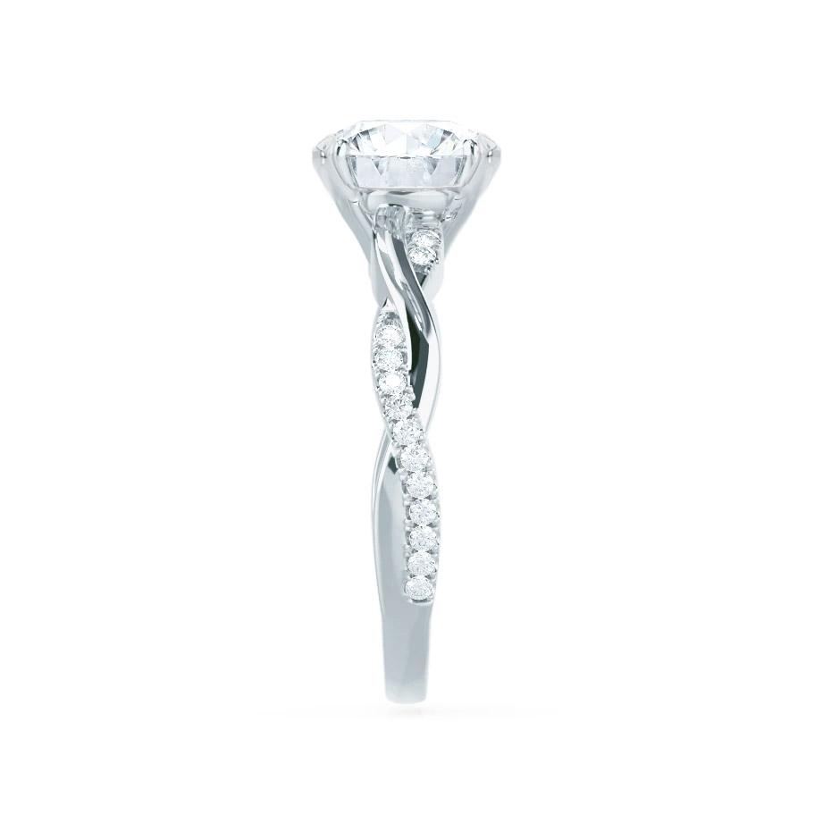 1.92 CT Princess Twisted Pave Lab Grown Diamond Engagement Ring