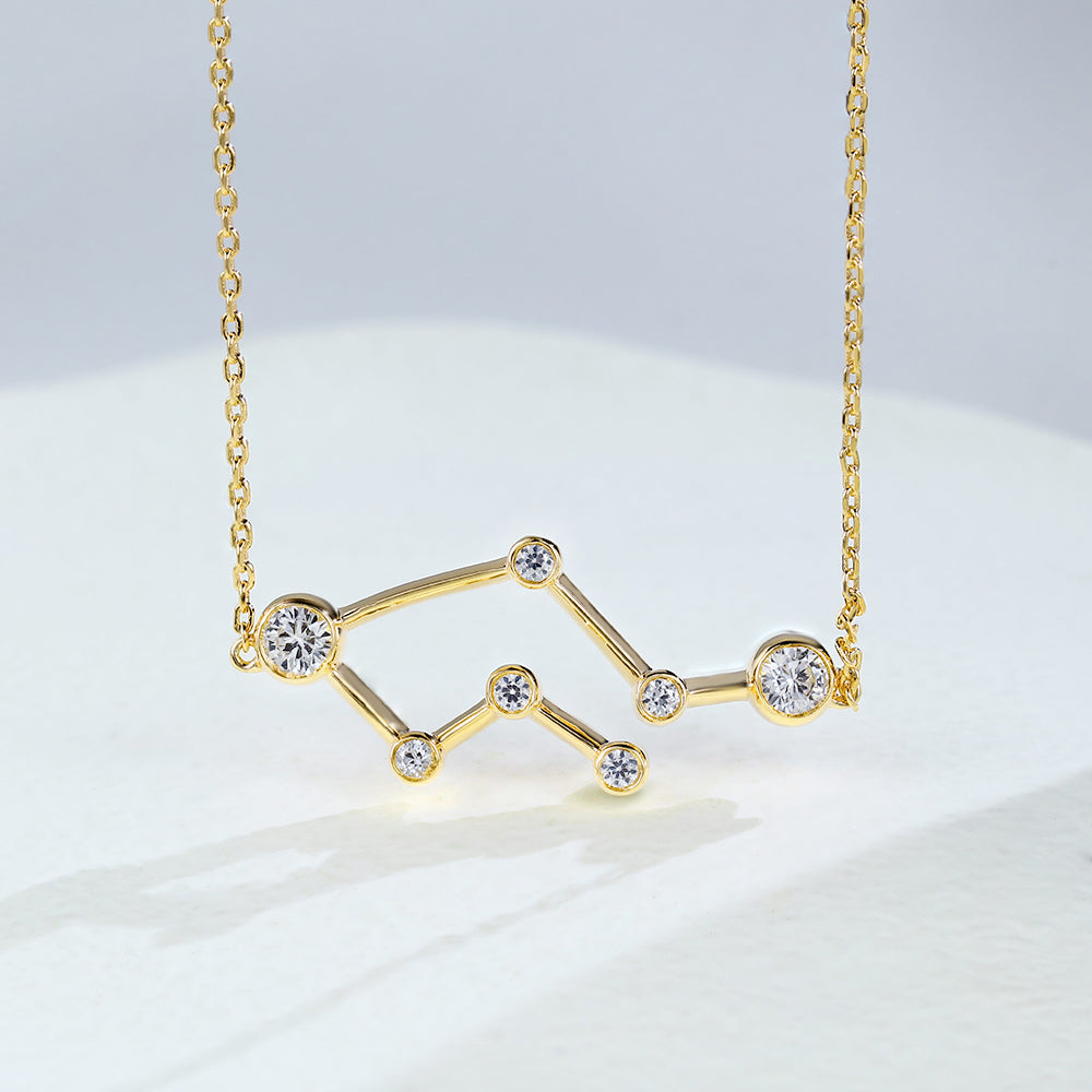 0.69 TCW Round Moissanite Gemini-Zodiac Sign Necklace