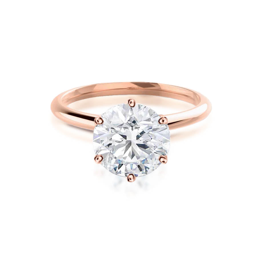 2.2 CT Round Solitaire Lab Grown Diamond Engagement Ring
