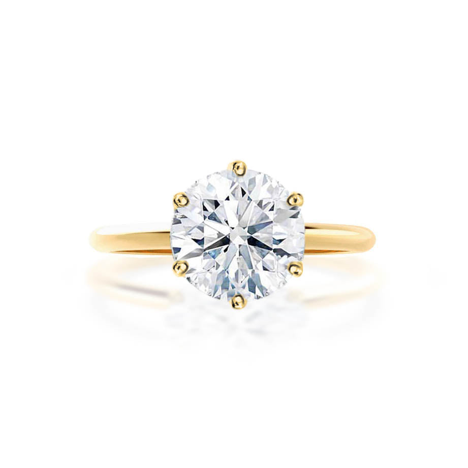 2.2 CT Round Solitaire Lab Grown Diamond Engagement Ring