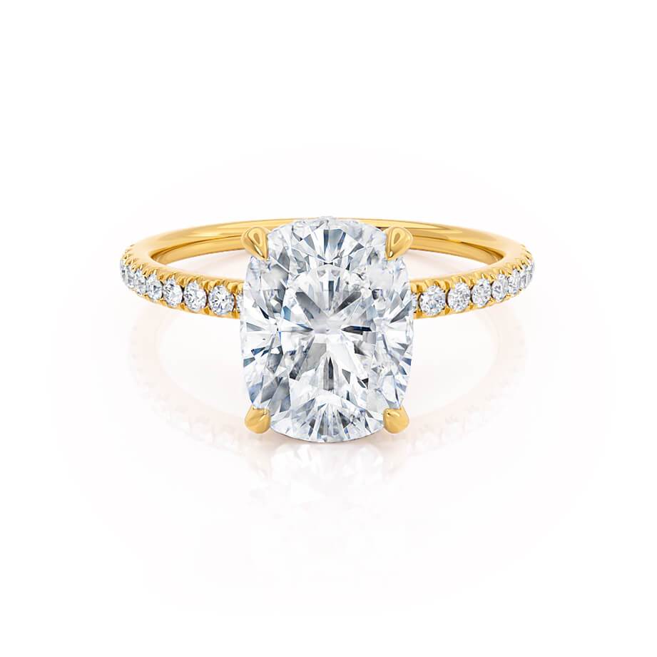 2.3 CT Elongated Cushion Pave Lab Grown Diamond Engagement Ring