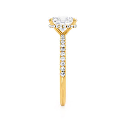 2.3 CT Elongated Cushion Pave Lab Grown Diamond Engagement Ring