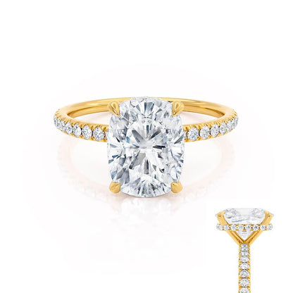 2.3 CT Elongated Cushion Pave Lab Grown Diamond Engagement Ring