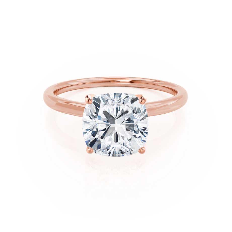 2 CT Cushion Solitaire Lab Grown Diamond Engagement Ring