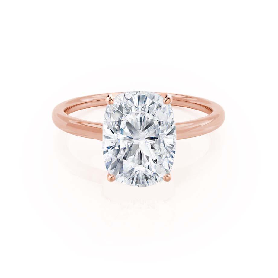3 CT Elongated Cushion Solitaire Lab Grown Diamond Engagement Ring