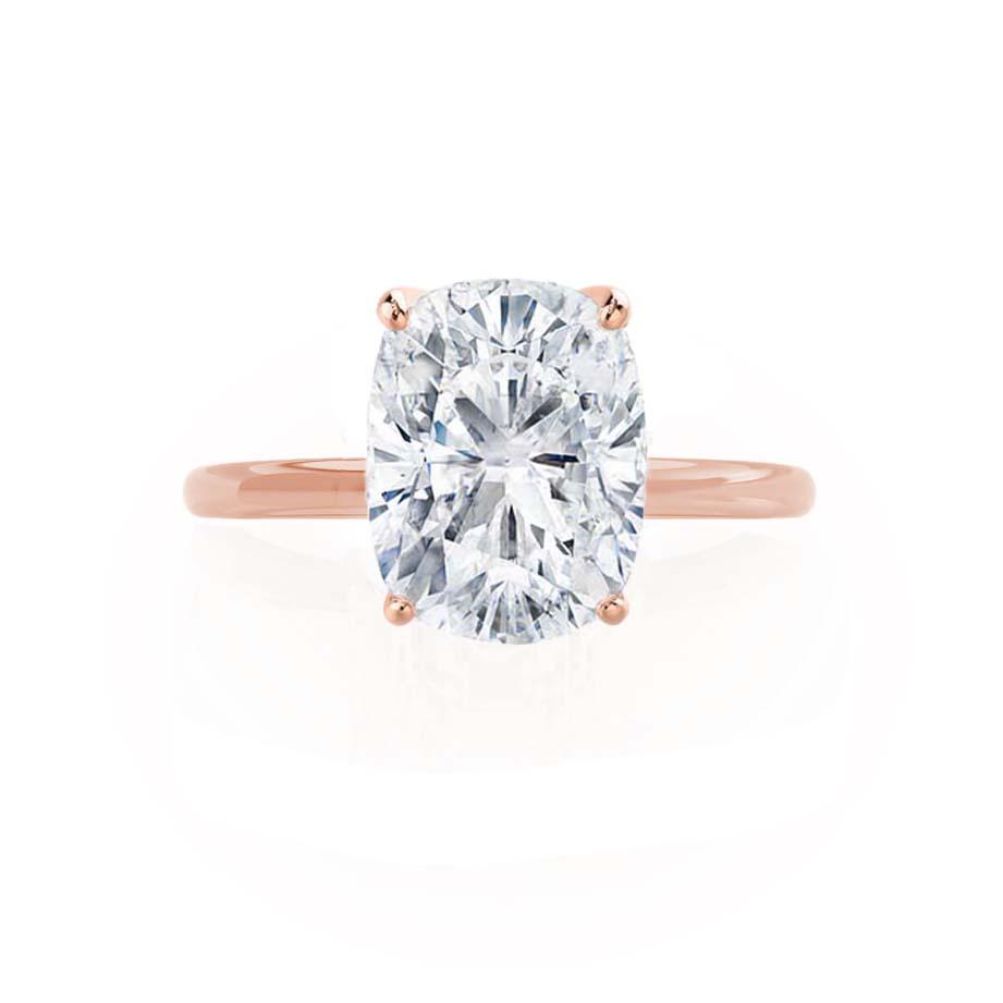 3 CT Elongated Cushion Solitaire Lab Grown Diamond Engagement Ring