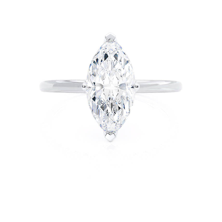 1 CT Marquise Solitaire Lab Grown Diamond Engagement Ring