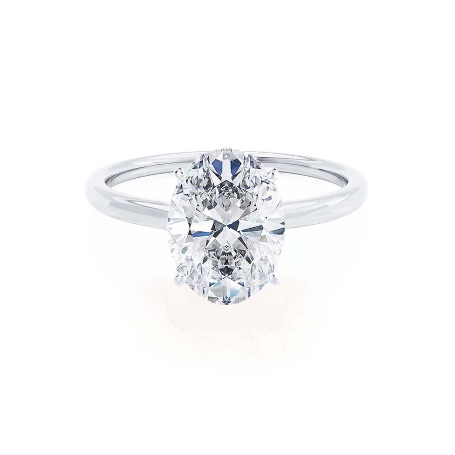2.1 CT Oval Solitaire Lab Grown Diamond Engagement Ring