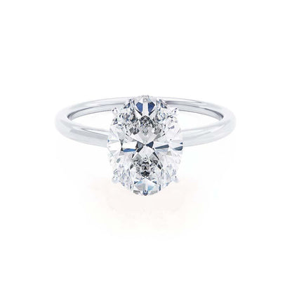 2.1 CT Oval Solitaire Lab Grown Diamond Engagement Ring