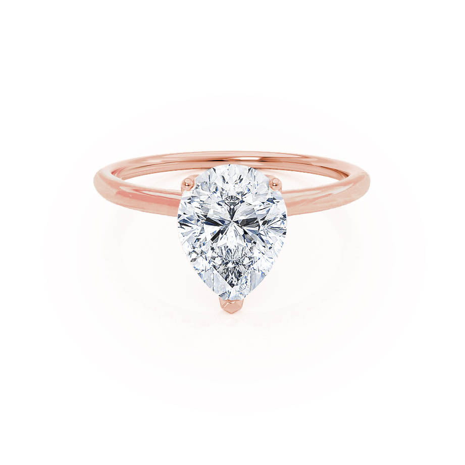 0.94 CT Pear Solitaire Lab Grown Diamond Engagement Ring