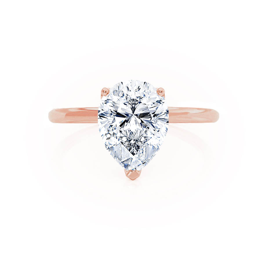 0.94 CT Pear Solitaire Lab Grown Diamond Engagement Ring