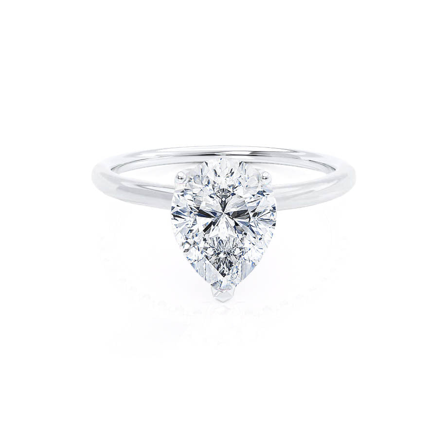 0.94 CT Pear Solitaire Lab Grown Diamond Engagement Ring