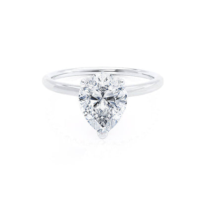 0.94 CT Pear Solitaire Lab Grown Diamond Engagement Ring