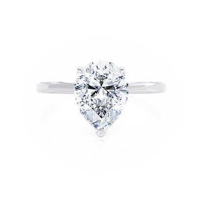 0.94 CT Pear Solitaire Lab Grown Diamond Engagement Ring