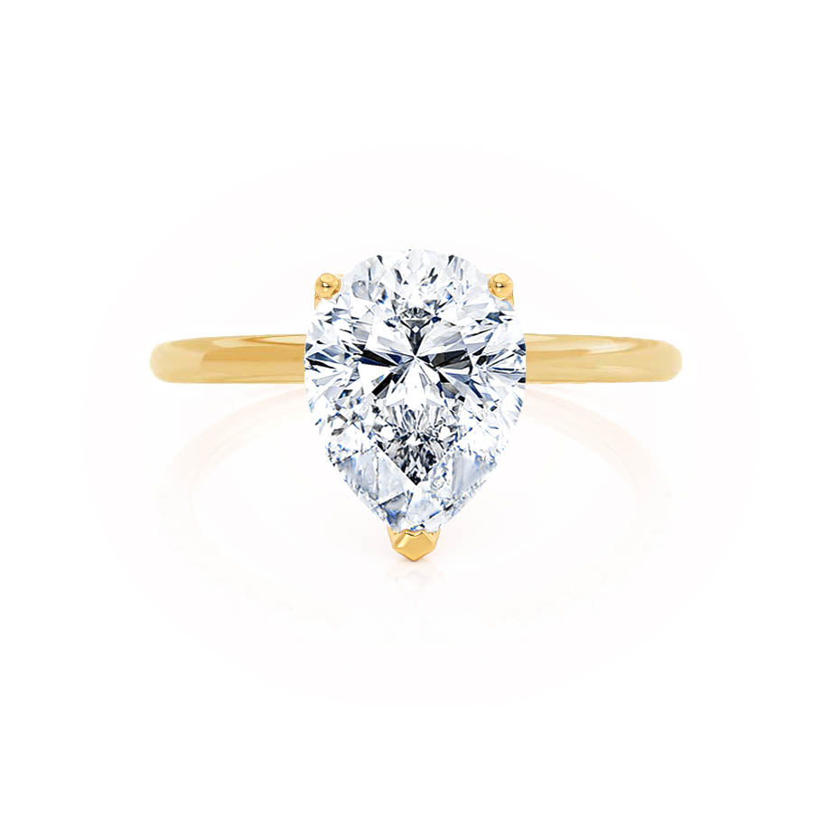 1.2 CT Pear Solitaire Lab Grown Diamond Engagement Ring