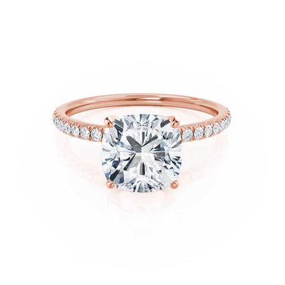 0.8 CT Cushion Pave Lab Grown Diamond Engagement Ring
