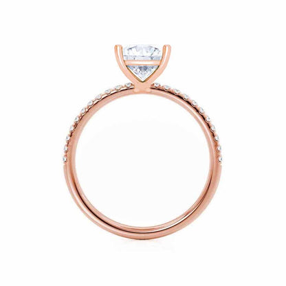 1.5 CT Princess Pave Lab Grown Diamond Engagement Ring