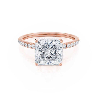 1.5 CT Princess Pave Lab Grown Diamond Engagement Ring