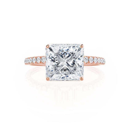 1.5 CT Princess Pave Lab Grown Diamond Engagement Ring