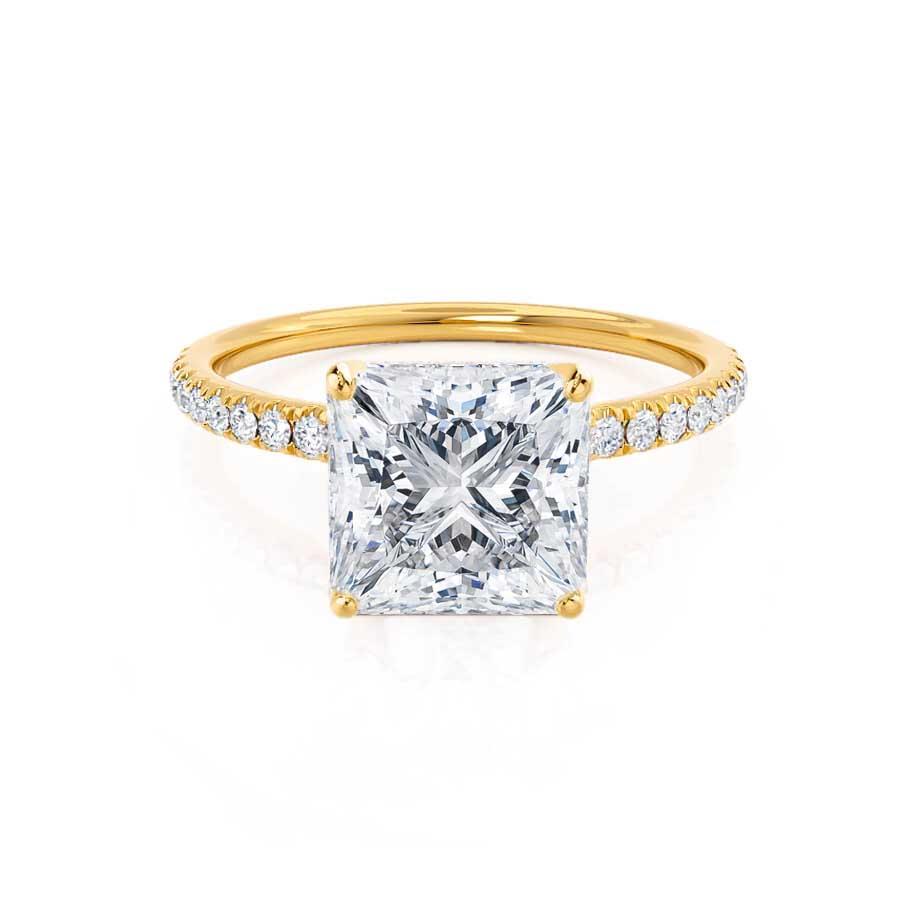 1.2 CT Princess Pave Lab Grown Diamond Engagement Ring
