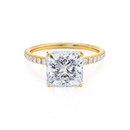 1.2 CT Princess Pave Lab Grown Diamond Engagement Ring