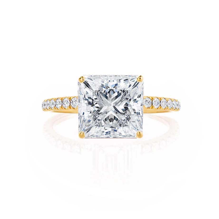 1.2 CT Princess Pave Lab Grown Diamond Engagement Ring