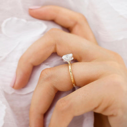 2 CT Elongated Cushion Hidden Halo Lab Grown Diamond Engagement Ring