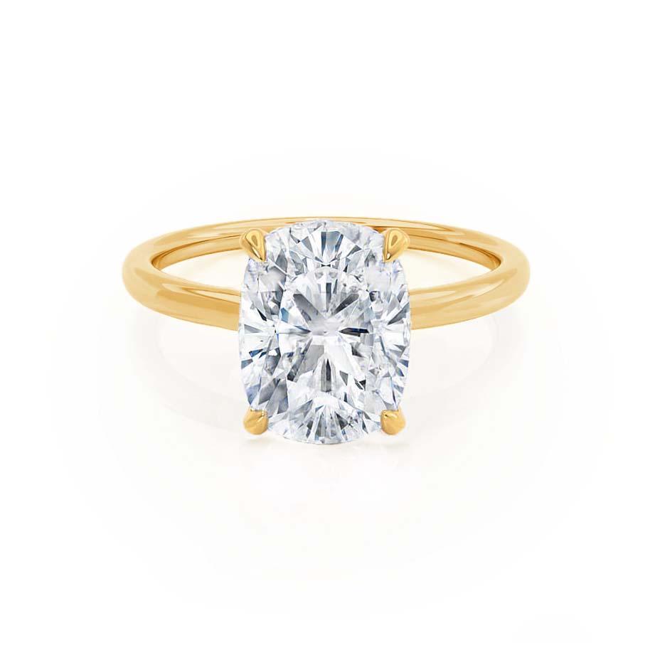 2 CT Elongated Cushion Hidden Halo Lab Grown Diamond Engagement Ring